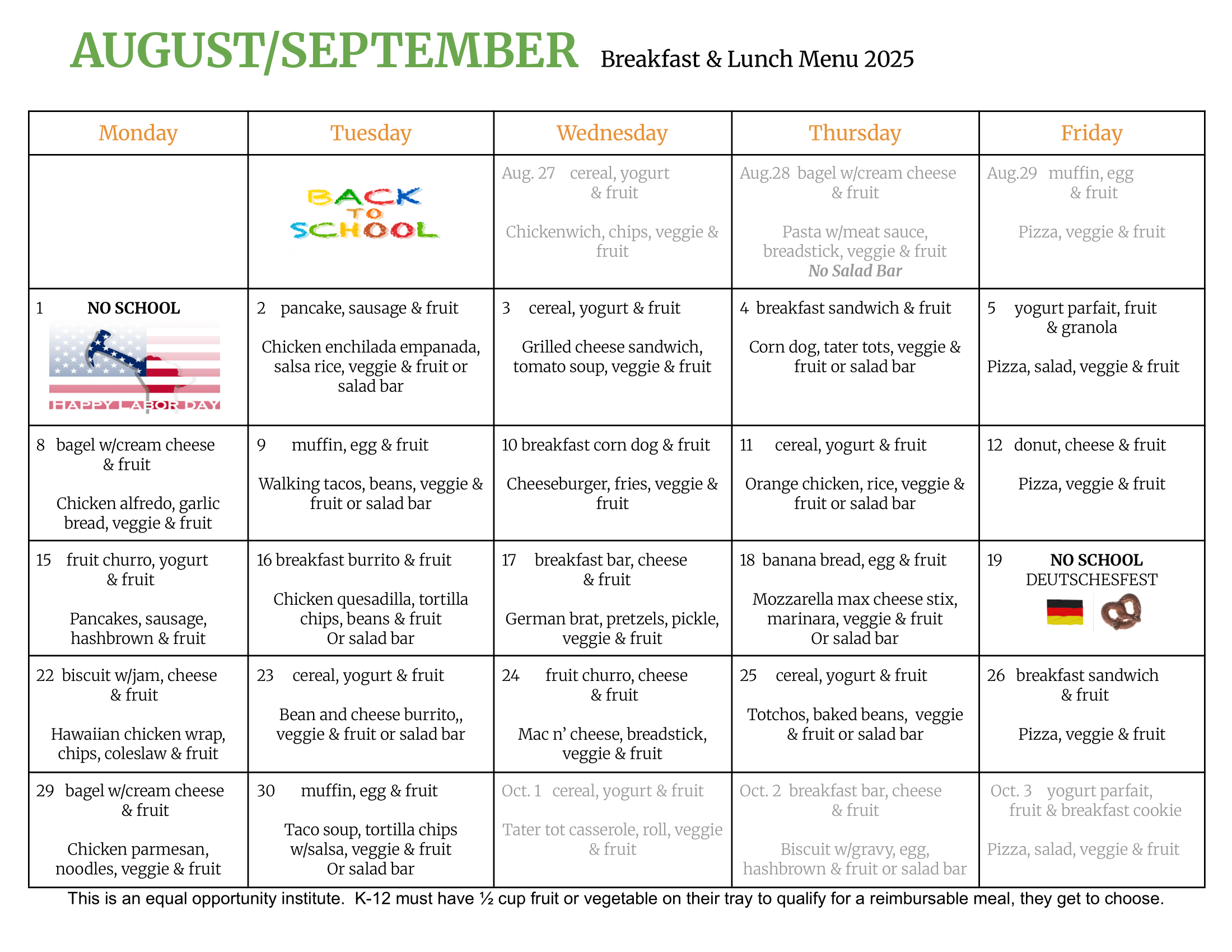 September Menu